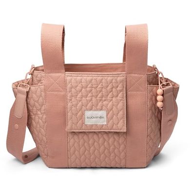 Suavinex, Bolso Maternidad, Bolso Organizador para el Carrito del Bebé tipo Panera, Con Asas Ajustables al Carrito, Cierre de Cremallera, Compacto y de Gran Capacidad, con Bolsillos Interiores, Rosa