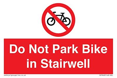 Panneau Do Not Park Bike in Stairwell - 150 x 100 mm - A6L