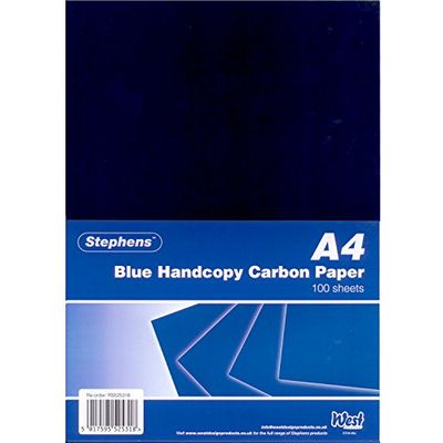 Stephens - 100 fogli di carta carbone, 10 blocchi, colore: Blu