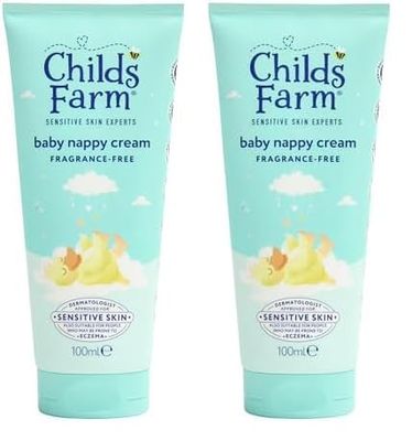 Childs Farm Baby Nappy Cream, Fragrance Free | Soothing, Moisturising & Hydrating | Suitable for Newborns with Dry, Sensitive & Eczema-prone Skin, 100ml (Pack of 2)