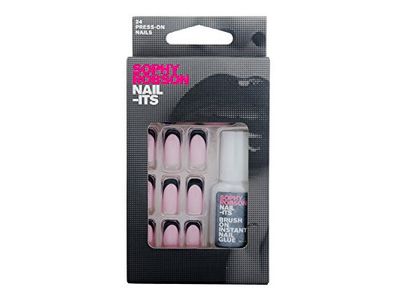Sophy Robson Nail-Its False French Tip Press-On Nails, Black, 24-Piece