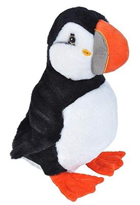 Wild Republic plysch papegojadykare, Cuddlekins gosedjur, plyschdjur, 30 cm, svart, vit, gul