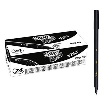 BiC Kids Visa - Pennarelli, confezione da 24 nero