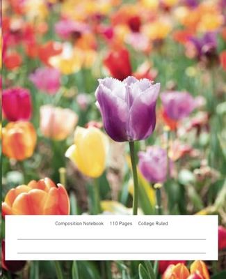 Tulip Composition Notebook, 110 Pages, College Ruled, 7.5x9.25