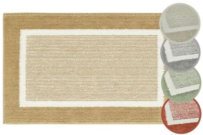 andiamo Tappetino da bagno antiscivolo Maui – Tappetino da bagno morbido e soffice – Tappetino da doccia per bagno, antiscivolo, lavabile, set 40 x 60 cm + 50 x 80 cm, tortora
