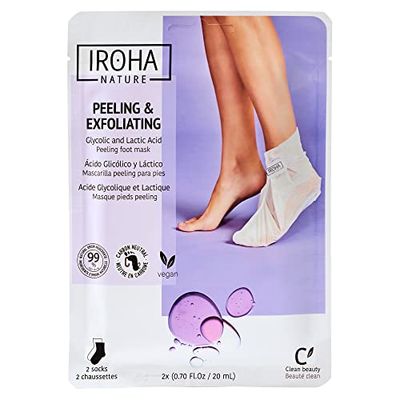 Iroha Nature Exfoliations Socks Lavendel - peelingsokken, 1 verpakking (1 x 2 stuks)