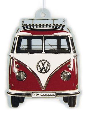 BRISA VW Collection - Volkswagen Air Freshener, Room Freshener, Deodorizer for Cars T1 Bus CampervanCampervan Motif (Bus Front/Vanilla/Red)