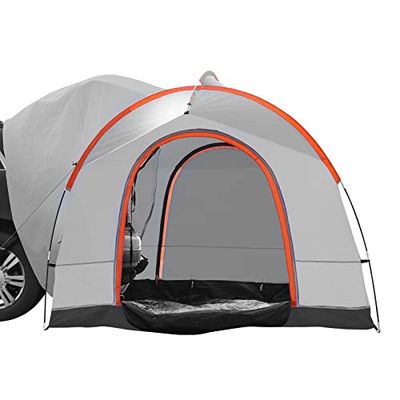VEVOR Tente Arrière pour Voiture Famille 6-8 Personnes Hayon, Double Couche Unisex-Adult, Gris + Blanc, Large