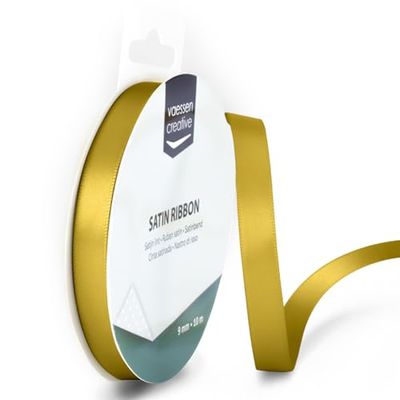 Vaessen Creative Cinta Satinada, Fabric, Oro, 9mm, 10