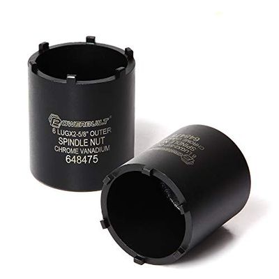 Powerbuilt Spindel Socket, 6 buitenste zwart, 6 Lug, verwijder spindelmoeren, 2-5 inch buitenkant, Ford Chevy GMC Bronco Trucks - 648475