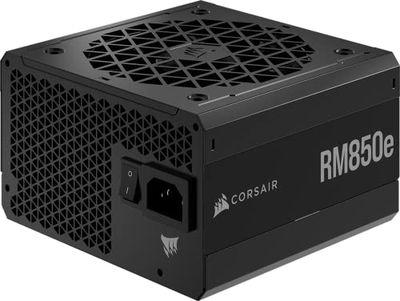 Corsair RM850e Fully Modular Low-Noise ATX Power Supply (Twee EPS12V-connectoren, Condensatoren met rating van 105 °C, 80 PLUS Gold efficiëntie, Ondersteuning voor Modern Standby) Zwart