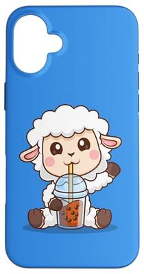 Cute Funny Kawaii Kids Bubble Tea Boba Tea Lamb Lover Custodia per iPhone 16 Plus