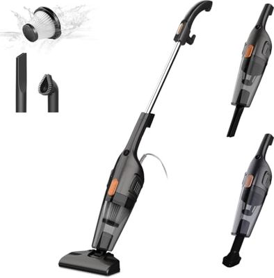 Deerma DEM-DX115C Aspirapolvere Senza Sacco 2 in 1, Ultraleggera con Filtro HEPA, 600W, Serbatoio da 1,2L, Ideale per Pavimenti Duri, Tappeti e Peli di Animali