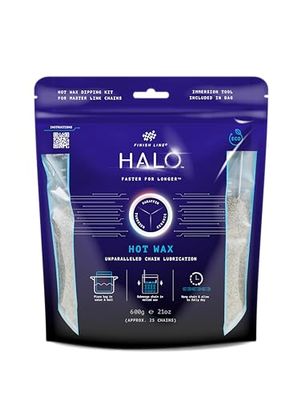 Finish Line HALO™ Hot Wax Kit de cire chaude de qualité supérieure 600 g avec outil de trempage, granulés de cire à fondre, cire de chaîne pour chaîne de vélo, graisse de chaîne pour la durabilité,