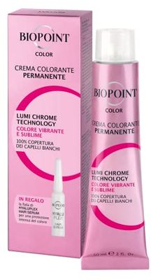 Biopoint Color - Crema Colorante Permanente con Fiala Hyaluplex Serum, Tinta per Capelli con Acido Ialuronico, Nutre, Idrata e Dona un Colore Brillante e Intenso, 60 ml