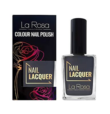 LaRosa Nagellack - Energisk färg med rätt täckning - Hållbar formel - Bra konsistens - Enkel applicering med välformad borste - Grå 15 ml