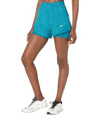 BROOKS 221464486 Chaser 5" 2-in-1 Short Pantaloncini Donna Blue Taglia 20