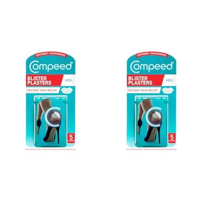 Compeed High Heel Blister Plasters, 5 Hydrocolloid Plasters, Foot Treatment, Heal Fast, Ultimate Discretion, Dimensions: 4.2 cm x 6.8 cm (Pack of 2)