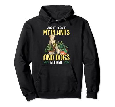 Amante de las plantas y perro mamá ocupada vida humor Sudadera con Capucha