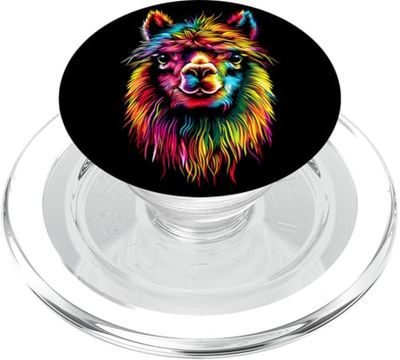 Alpaca Pop Art Colores del Arco Iris Llama Popart Alpaca PopSockets PopGrip para MagSafe