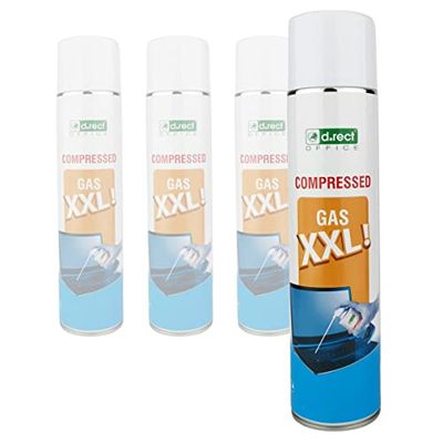 D.RECT Aria Compressa Spray 4x600ml - Purificatore D'aria Compressa, Pulitore per Tastiera, Computer Fotocamera Telefono Cellulare - Pulizia PC Inodore, Pulitore per Computer e Tastiera