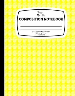 Mini Mug Pattern Yellow Composition Notebook