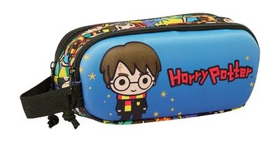 Safta Harry Potter 3D dubbel etui voor kinderen, ideaal voor kinderen van schoolleeftijd, comfortabel en veelzijdig, kwaliteit en duurzaamheid, 21 x 6 x 8 cm, blauw/meerkleurig, Blauw/veelkleurig,