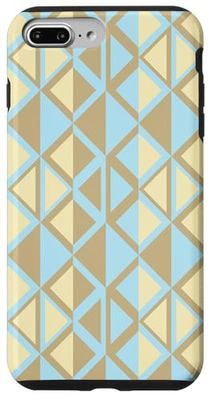 Bold Modern Geometric Pattern Pastel Light Blue and Brown Case for iPhone 7 Plus/8 Plus