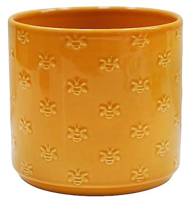 Ivyline Planter, Earthenware, Yellow Bee, D17.5cm x H17cm