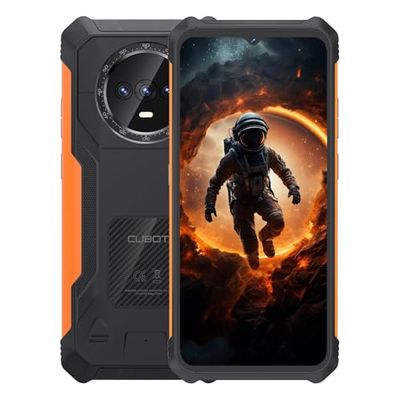 Cubot Kingkong ES - Smartphone de 6.56" HD+, 16GB (6GB+10GB) RAM y 128GB ROM, Cámara Triple 48 MP, Batería 5100mAh, Android 14, Procesador OctaCore, Color Negro+Naranja