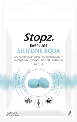 Stopz. Silicone Aqua Boules Quies - Natation - Eau des sports - Douche - Dormant - 8 Pièces