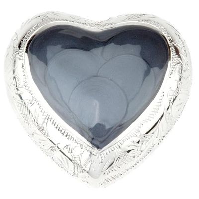 Urns UK Heart Keepsake-Urna funeraria in Metallo, Ottone, Grigio, 12 x 7.5 x 12 cm