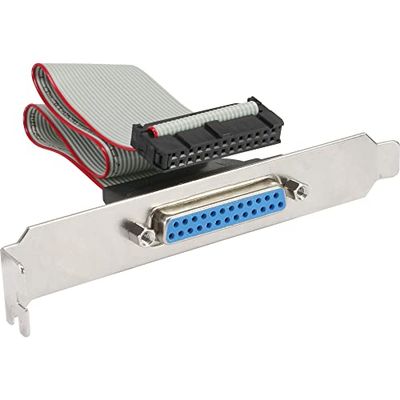 InLine 33225A Parallel Slot Bracket with 25-Pin Sub D Female to 26-Pin Female Header, 0.5 m, 1 piece