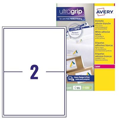 Avery L7168-15 Lot de 30 Etiquettes laser 199,6 x 143,5 mm Blanc