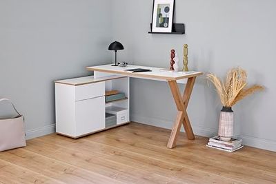 Jahnke X-Club C 40 E Montana Bureau d'angle Chêne/Blanc