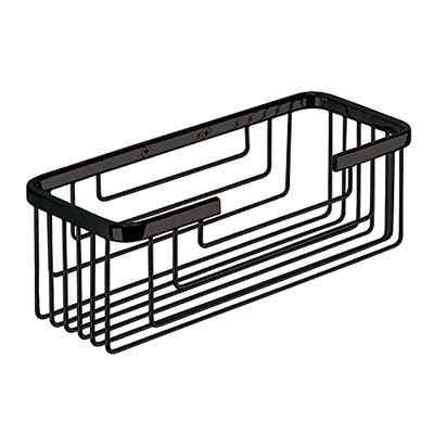 Gedy Porte-objets rectangulaire en acier inoxydable Noir 25,4 x 10,2 x 8,6 cm