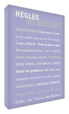 Feel Good Art - Righelli da matrimonio su tela, 91 x 60 cm, colore: Lilla
