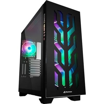 Sharkoon Elite Shark CA300T - Caja de Ordenador, PC Gaming, Torre E-ATX, Negro