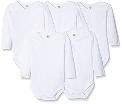 Care Baby Langarmbody aus gerippter Baumwolle, 5er Pack White (100), 56