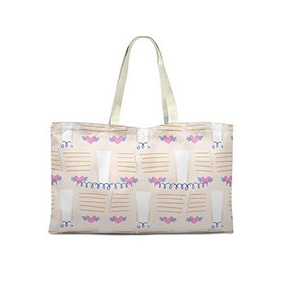 Bonamaison Printed Tote Bag, Reusable Grocery Bag, Shopping Bag, Machine Washable, Foldable, Canvas Cloth Bag with Handles, 50x40 Cm