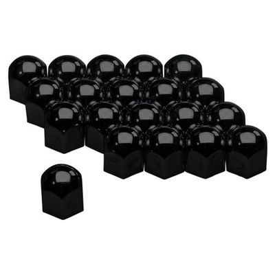Autostyle sywn19b Conjunto de metal roda tampões de porca, 19 mm, 20 unidades, cor preta