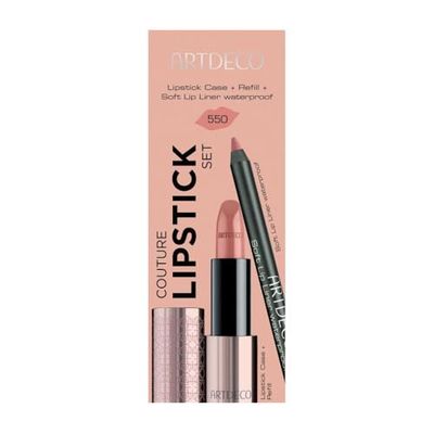ARTDECO Couture Lipstick Set - Refillable Lipstick Sleeve, Lipstick Refill with SPF 15 & Soft Lip Liner Waterproof - 1 Set