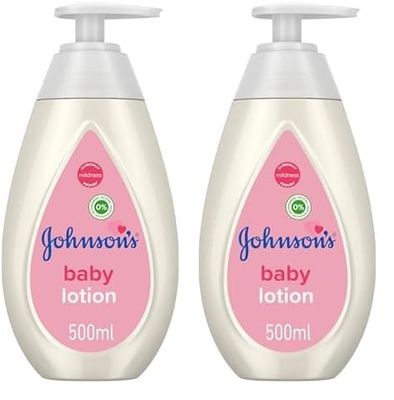 Johnson's Baby Lotion - Gentle and Mild for Delicate Skin and Everyday Use – 24h Moisturisation, 500 ml (Pack of 2)