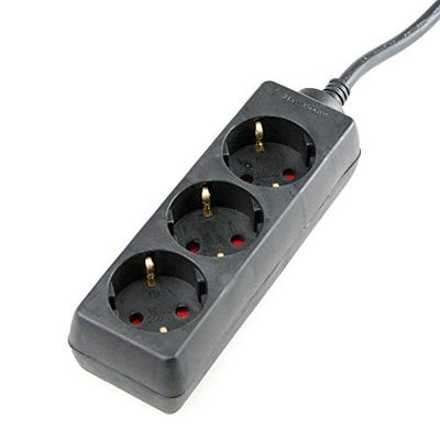 as - Schwabe 11332 - Extensão de 3 tomadas (3 m, H05VV-F 3G1,5, IP20, uso interno), cor preta
