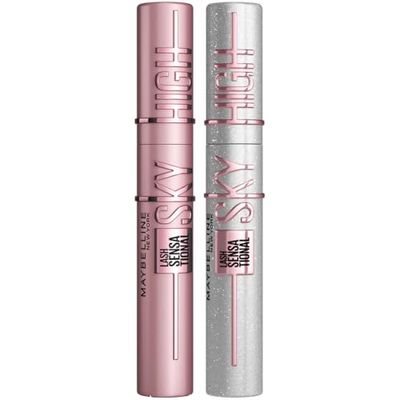 Maybelline New York Lash Sensational Sky High Mascara, Volumising & Lengthening Mascara, Washable Flake-Free Formula: Black + Space Diamond (Duo Bundle)