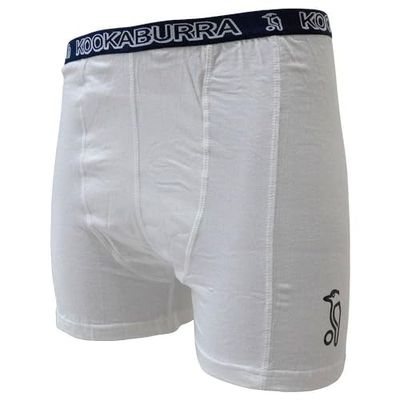 Kookaburra Cricket, Boxer Uomo con Sospensorio, Bianco (Weiß - Neutral/Blauer Bund), S