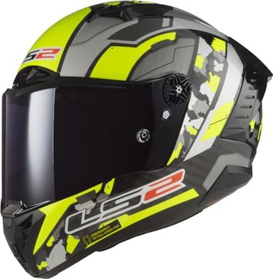 LS2 Full Face Carbon 6K Motorcycle Helmet - Thunder Carbon - FF805 - ECE22.06 - C SPACE H-V YELLOW GREY - XXL