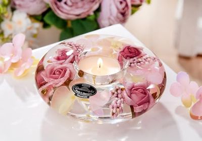 Pack of 6 Dreamlight, Tealight Candle Holder, UFO Medium, Glass, Pink, PU 6, H. 5 cm, D. 12 cm