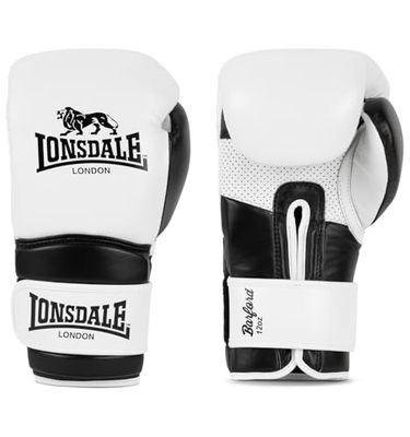 Lonsdale boxningshandskar av läder Barford White/Black 14 oz