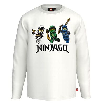 LEGO Pojkar Ninjago Jungen Langarmshirt LWTaylor 109 t-shirt, 101 vit, 92